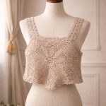 تاپ گلدار قلاب بافی