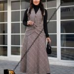 ست جلیقه دامن پشمی،طرح دار ،سایزبندی ، دامن بلند