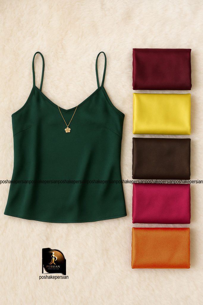 تاپ ساتن بندی مناسب زیر لباس های مجلسی یا مانتو و کت